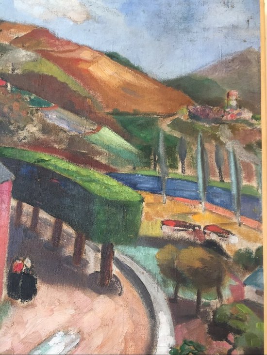 « L’église Rouge ». Huile Sur Toile. Armando Laclau. Vers 1915.