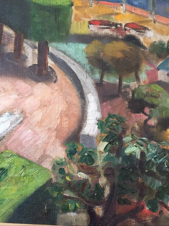 « L’église Rouge ». Huile Sur Toile. Armando Laclau. Vers 1915.
