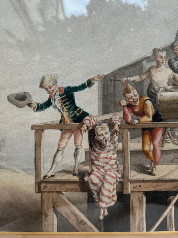 C. Esteban - Scuola spagnola del XIX secolo - Clown e saltimbanchi, 1880 circa