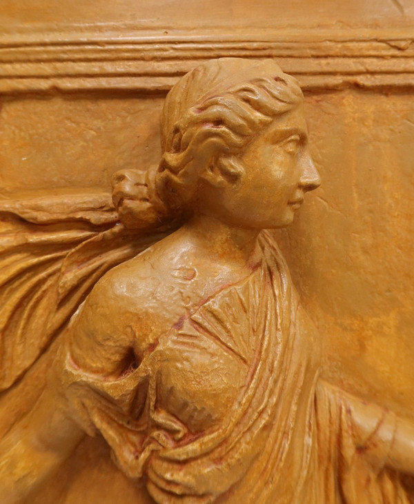 Sculpture Haut-Relief en Plâtre, « Danseuses de Borghèse » – XIXe