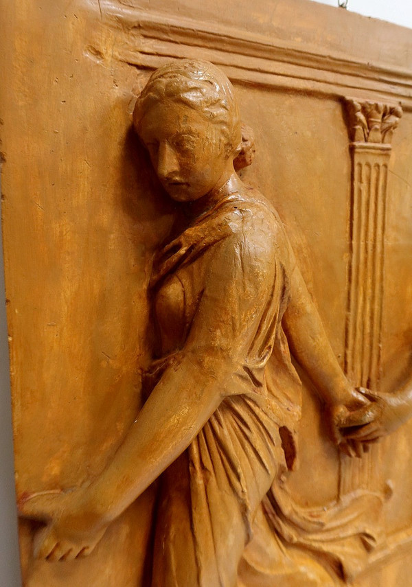 Sculpture Haut-Relief en Plâtre, « Danseuses de Borghèse » – XIXe