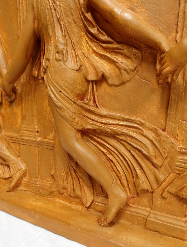 Sculpture Haut-Relief en Plâtre, « Danseuses de Borghèse » – XIXe