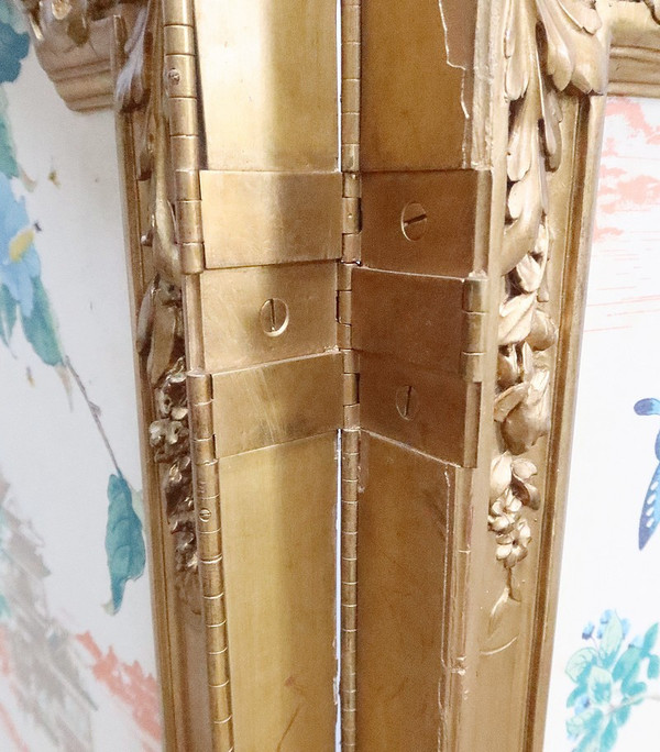 Paravent en Soie et Bois Doré, style Louis XV et décors Asiatiques – 2ème partie XIXe