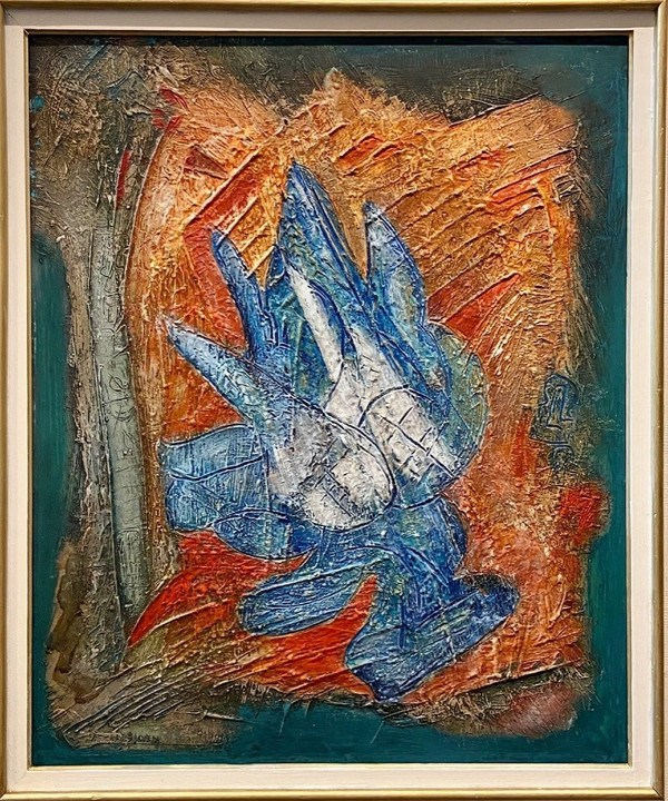 Louis Donnet Dit L.D. BJORN (1907-1989), Tableau Composition Abstraite Des Années 1950.