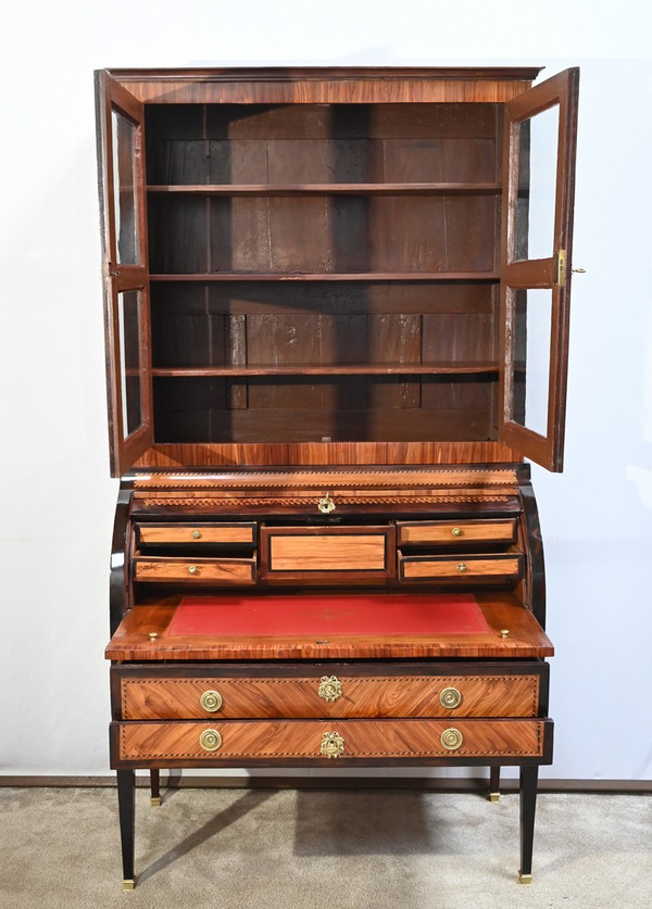 Exceptionnel Bureau Cylindre Vitrine en Bois Précieux – Fin XVIIIe