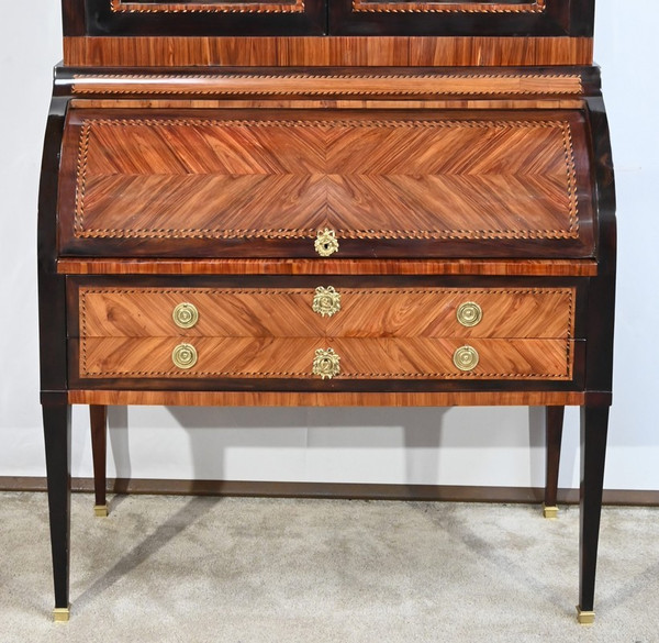 Exceptionnel Bureau Cylindre Vitrine en Bois Précieux – Fin XVIIIe
