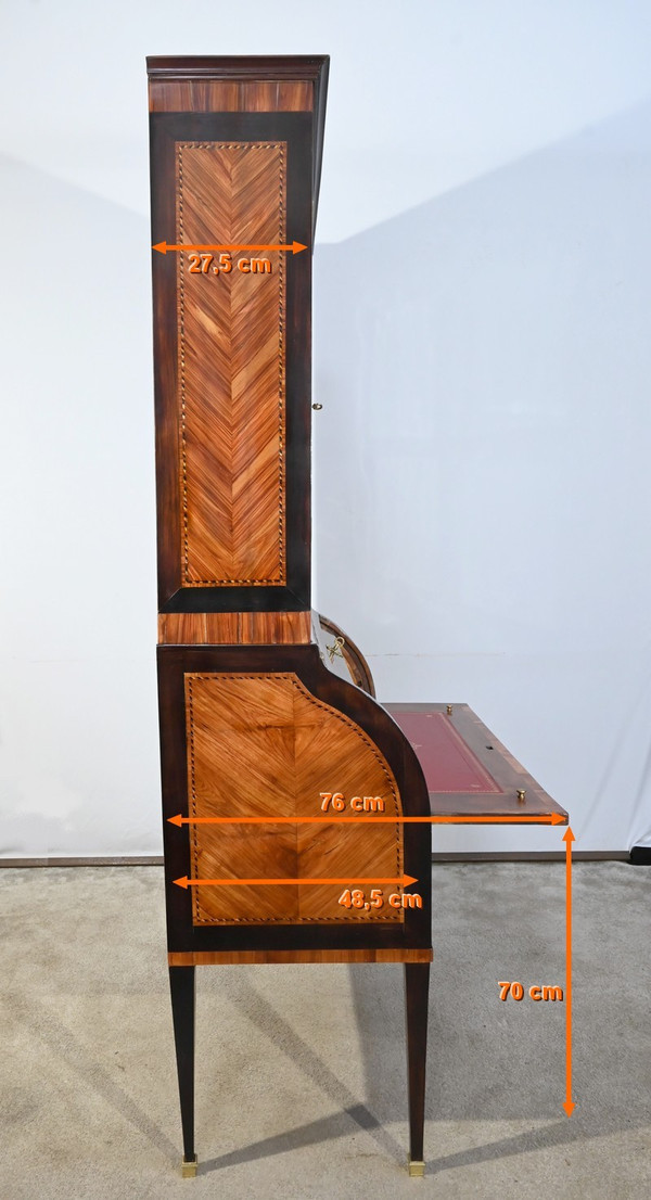 Exceptionnel Bureau Cylindre Vitrine en Bois Précieux – Fin XVIIIe
