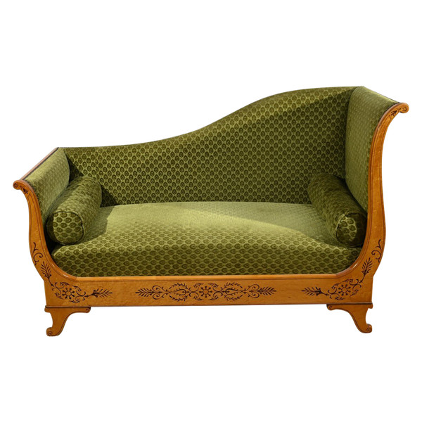 Méridienne en Moucheté d’Erable, époque Charles X – Début XIXe