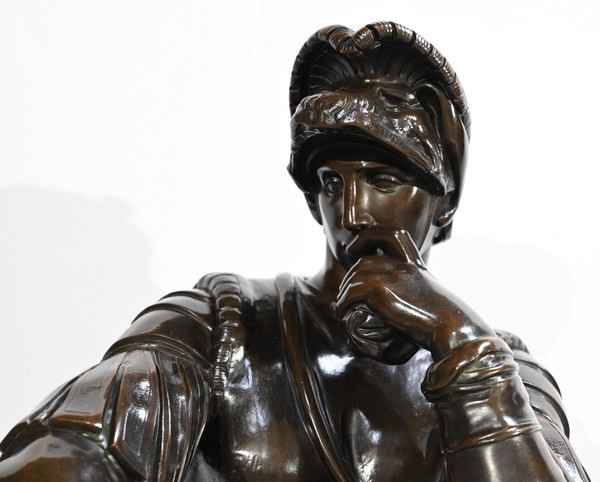 Bronze « Laurent de Médicis » d’après Michel Ange, école du XIXe – Milieu XIXe