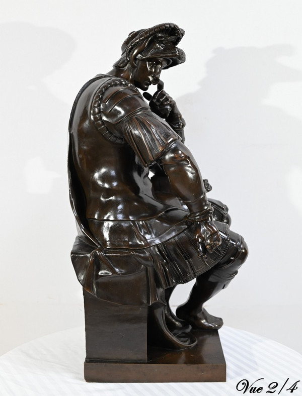 Bronze « Laurent de Médicis » d’après Michel Ange, école du XIXe – Milieu XIXe