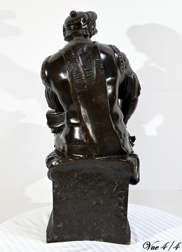 Bronze « Laurent de Médicis » d’après Michel Ange, école du XIXe – Milieu XIXe