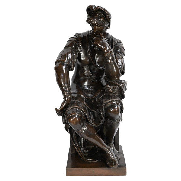 Bronze « Laurent de Médicis » d’après Michel Ange, école du XIXe – Milieu XIXe