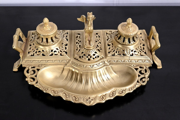 Calamaio in bronzo dorato – Fine XIX secolo