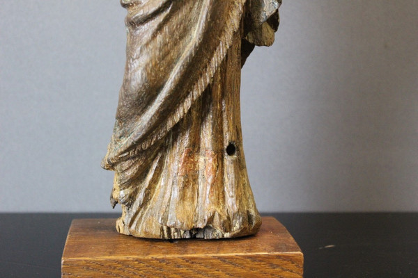 Sculpture De Sainte Catherine d'Alexandrie En Chêne XVIII