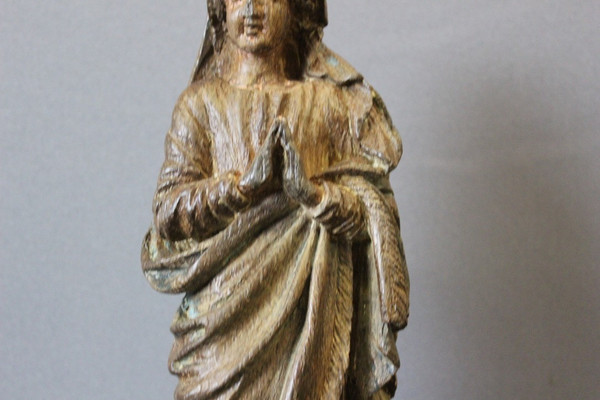 Sculpture De Sainte Catherine d'Alexandrie En Chêne XVIII
