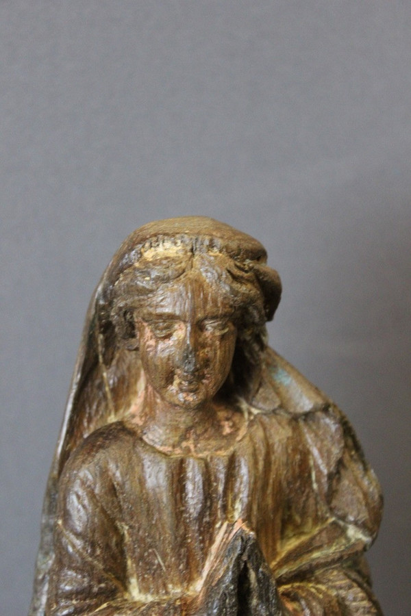 Sculpture De Sainte Catherine d'Alexandrie En Chêne XVIII