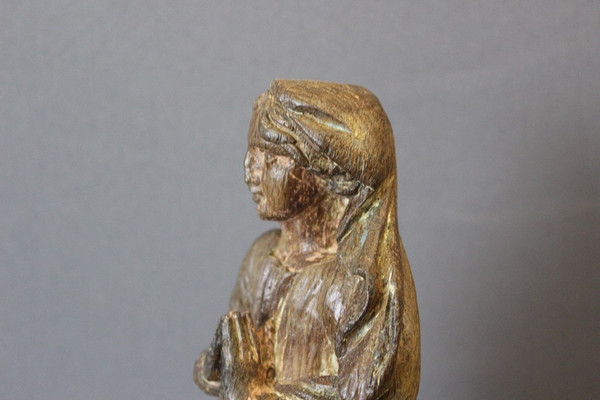 Sculpture De Sainte Catherine d'Alexandrie En Chêne XVIII