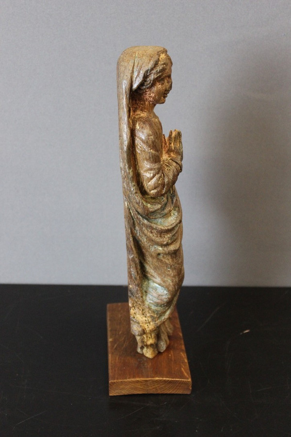 Sculpture De Sainte Catherine d'Alexandrie En Chêne XVIII