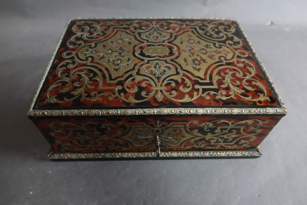 Boulle Style Marquetry Box Signed Alphonse Giroux