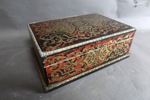 Boulle Style Marquetry Box Signed Alphonse Giroux