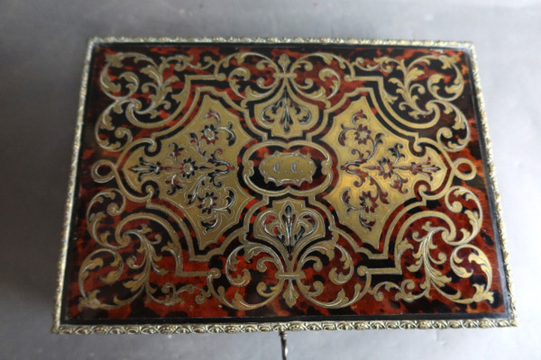 Boulle Style Marquetry Box Signed Alphonse Giroux