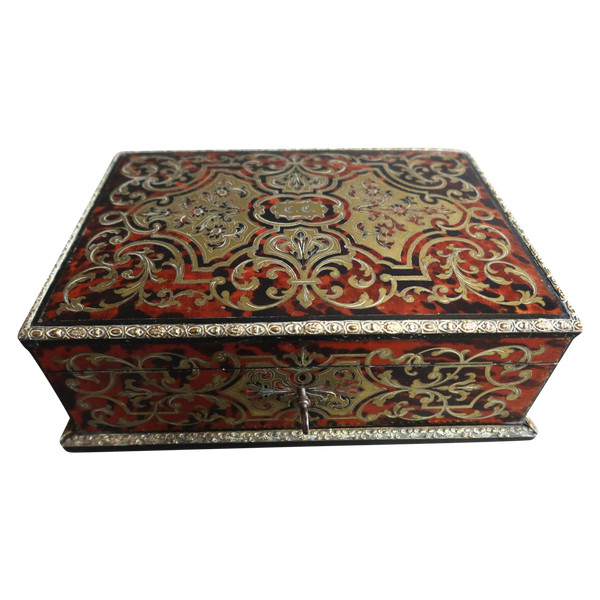 Boulle Style Marquetry Box Signed Alphonse Giroux