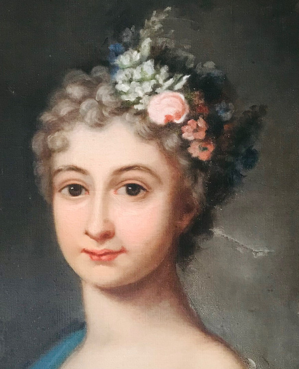 Gemälde „Junges Mädchen mit Affe“ nach Rosalba Carreira (1675/1745)