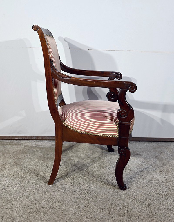 Poltrona in massello di Mogano Cubano, Periodo Restauro – Inizio XIX secolo