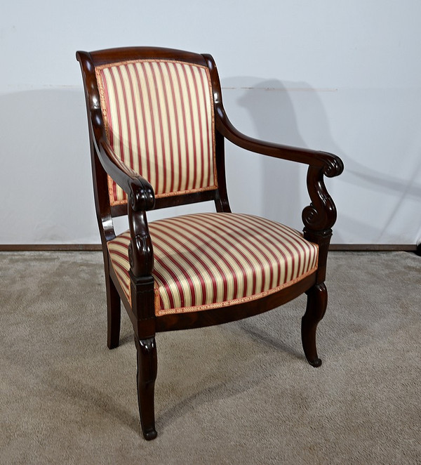 Coppia di Poltrone in Massello di Mogano Cubano, Periodo Restauro – Inizio XIX Secolo