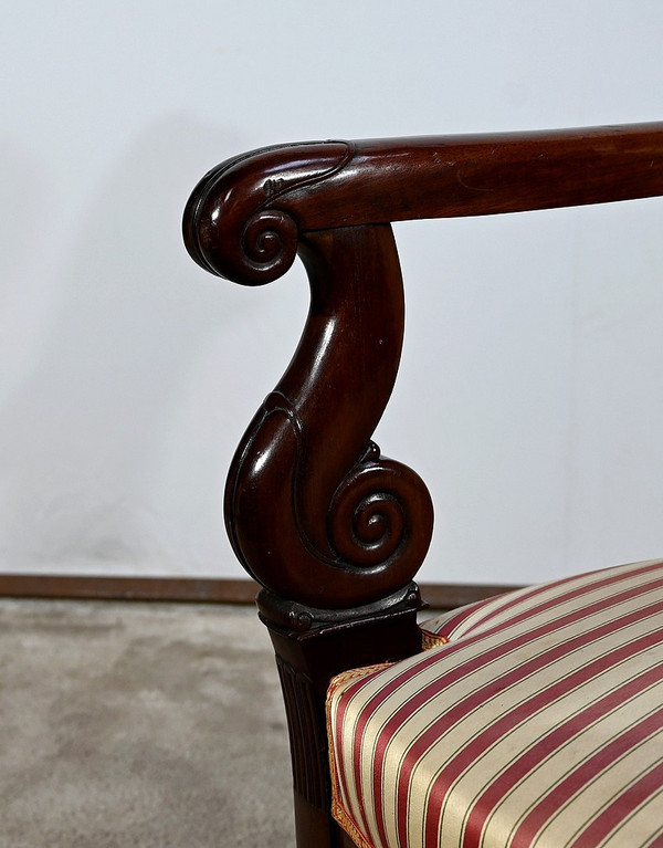 Coppia di Poltrone in Massello di Mogano Cubano, Periodo Restauro – Inizio XIX Secolo