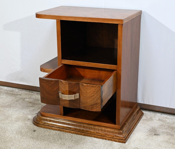 Small Walnut Bedside Table, Art Deco – 1920
