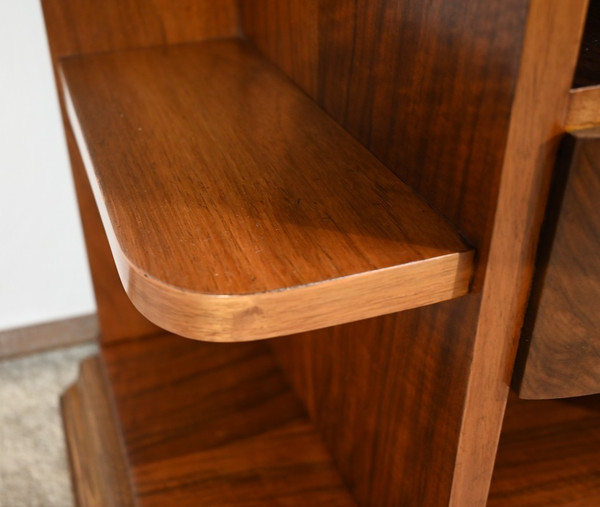 Small Walnut Bedside Table, Art Deco – 1920