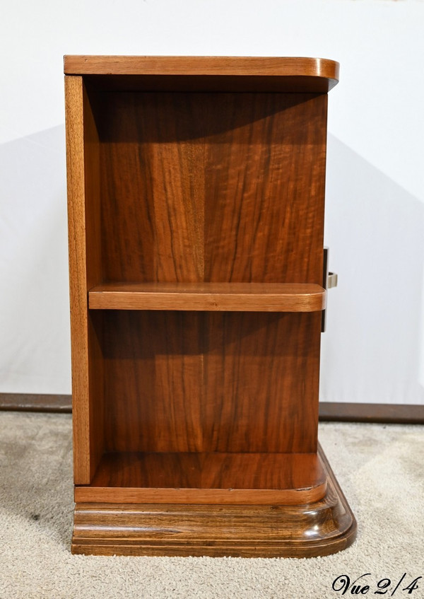 Small Walnut Bedside Table, Art Deco – 1920