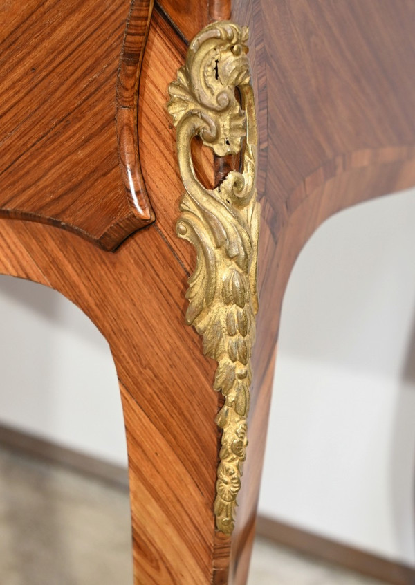 Scrivania Centrale in Legno Pregiato, stile Luigi XV – Primi del XX secolo