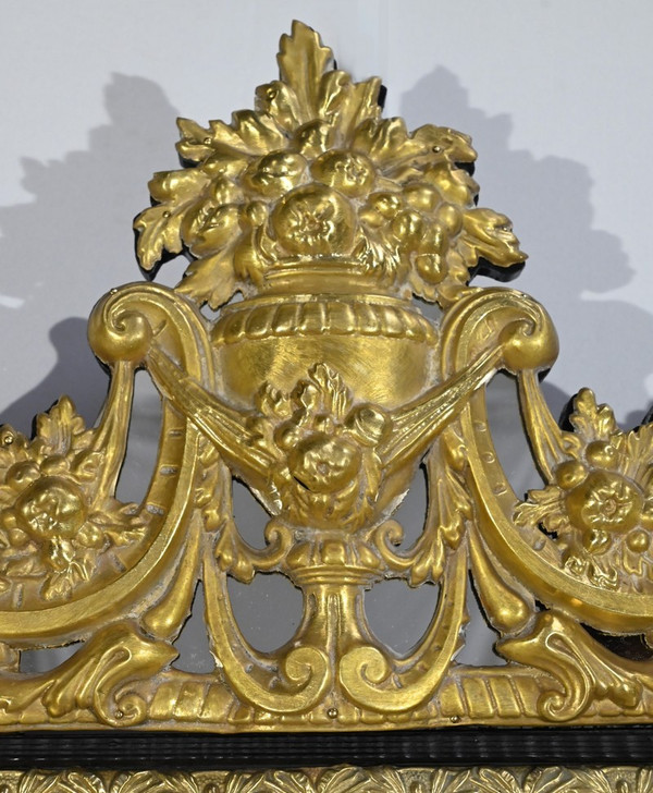Specchio perlato in ottone, periodo Napoleone III – metà del XIX secolo