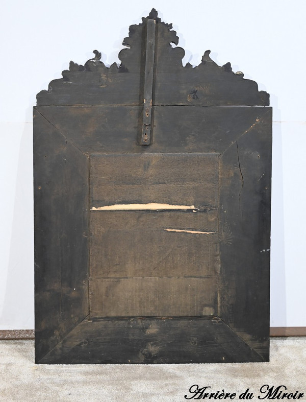 Specchio perlato in ottone, periodo Napoleone III – metà del XIX secolo