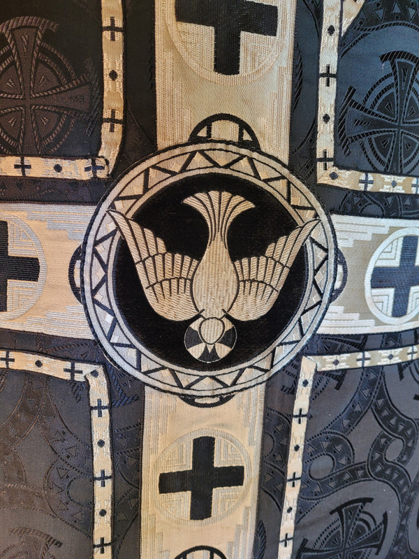 Chasuble de damas noir époque vers 1900