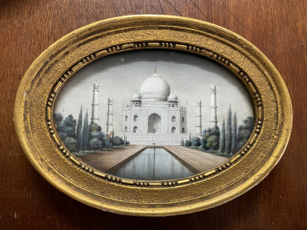 Miniature - View Of The Taj Mahal Agra In India Late 19th Century