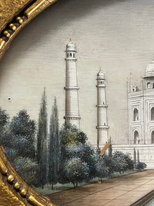 Miniature - View Of The Taj Mahal Agra In India Late 19th Century