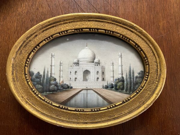 Miniature - View Of The Taj Mahal Agra In India Late 19th Century