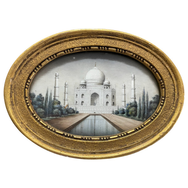 Miniature - View Of The Taj Mahal Agra In India Late 19th Century