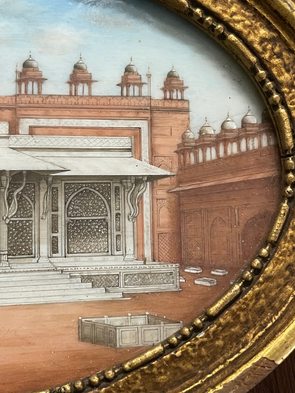 Miniatura - Veduta del mausoleo di Salim Chishti in India Fine XIX secolo