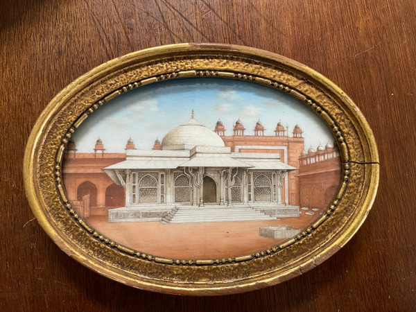 Miniatura - Veduta del mausoleo di Salim Chishti in India Fine XIX secolo
