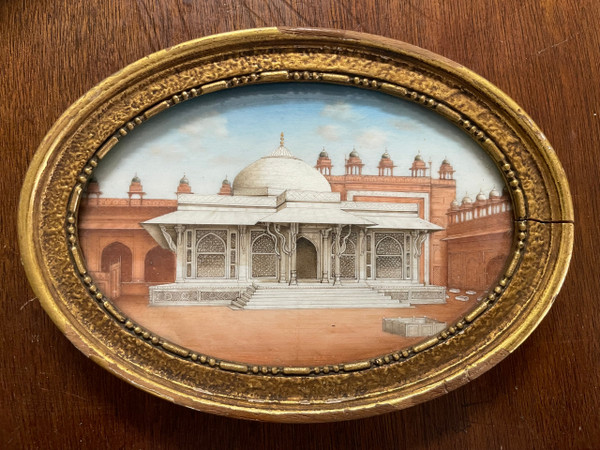 Miniatura - Veduta del mausoleo di Salim Chishti in India Fine XIX secolo