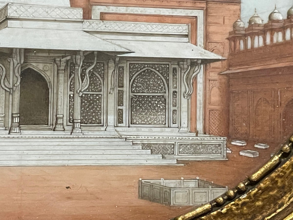 Miniatura - Veduta del mausoleo di Salim Chishti in India Fine XIX secolo