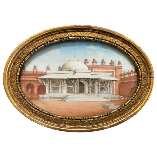 Miniatura - Veduta del mausoleo di Salim Chishti in India Fine XIX secolo