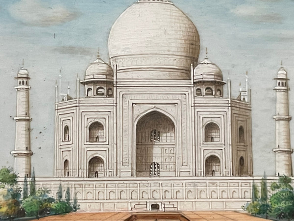 Miniature - View Of The Taj Mahal Agra In India Late 19th Century
