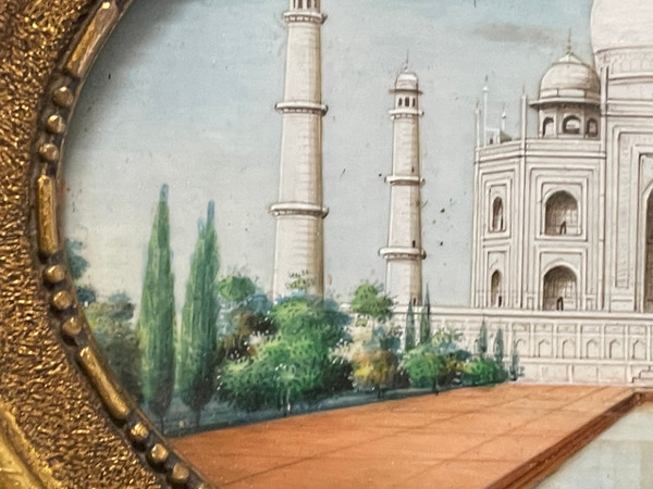 Miniature - View Of The Taj Mahal Agra In India Late 19th Century