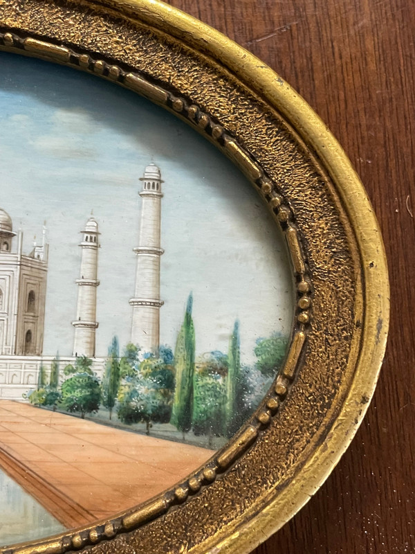 Miniature - View Of The Taj Mahal Agra In India Late 19th Century