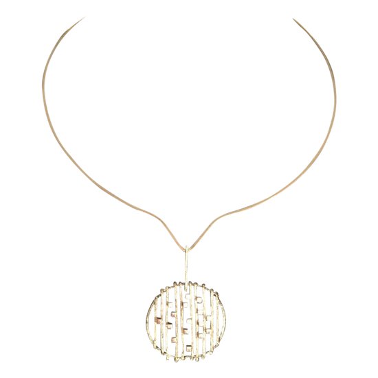 Collier torque Moderniste en Argent. Années 70